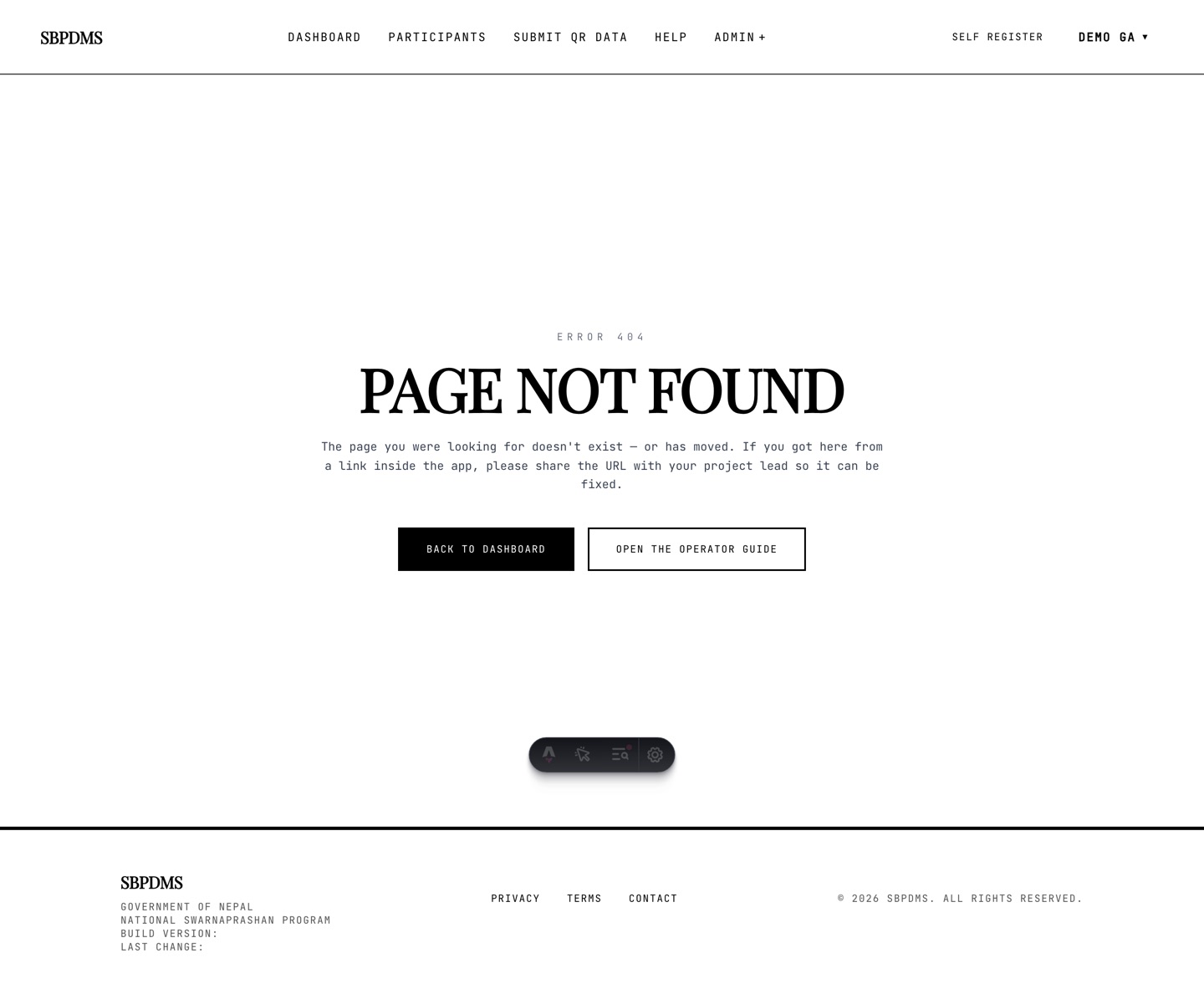 The old audit address shows Page Not Found